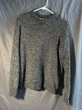 H&M Women's Black and White Marled Crewneck Sweater